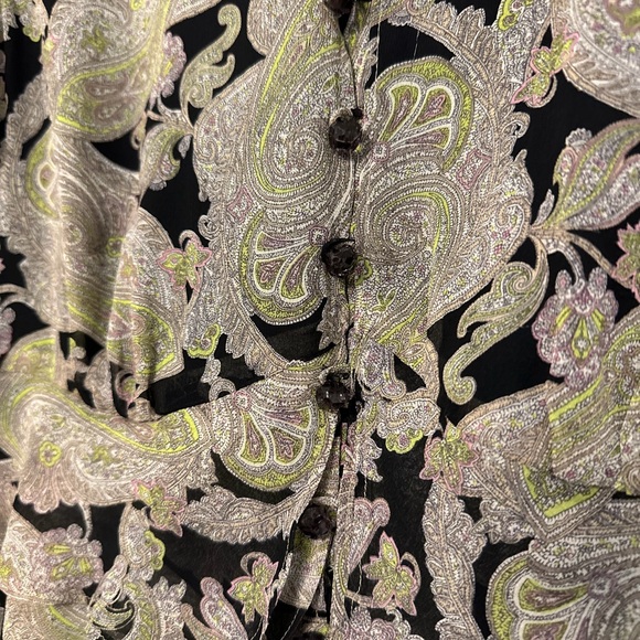 Liz Claiborne Black and Cream Floral Blouse - Picture 8 of 8